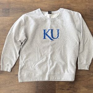 J. America Gray Sweatshirt with Blue KU Logo